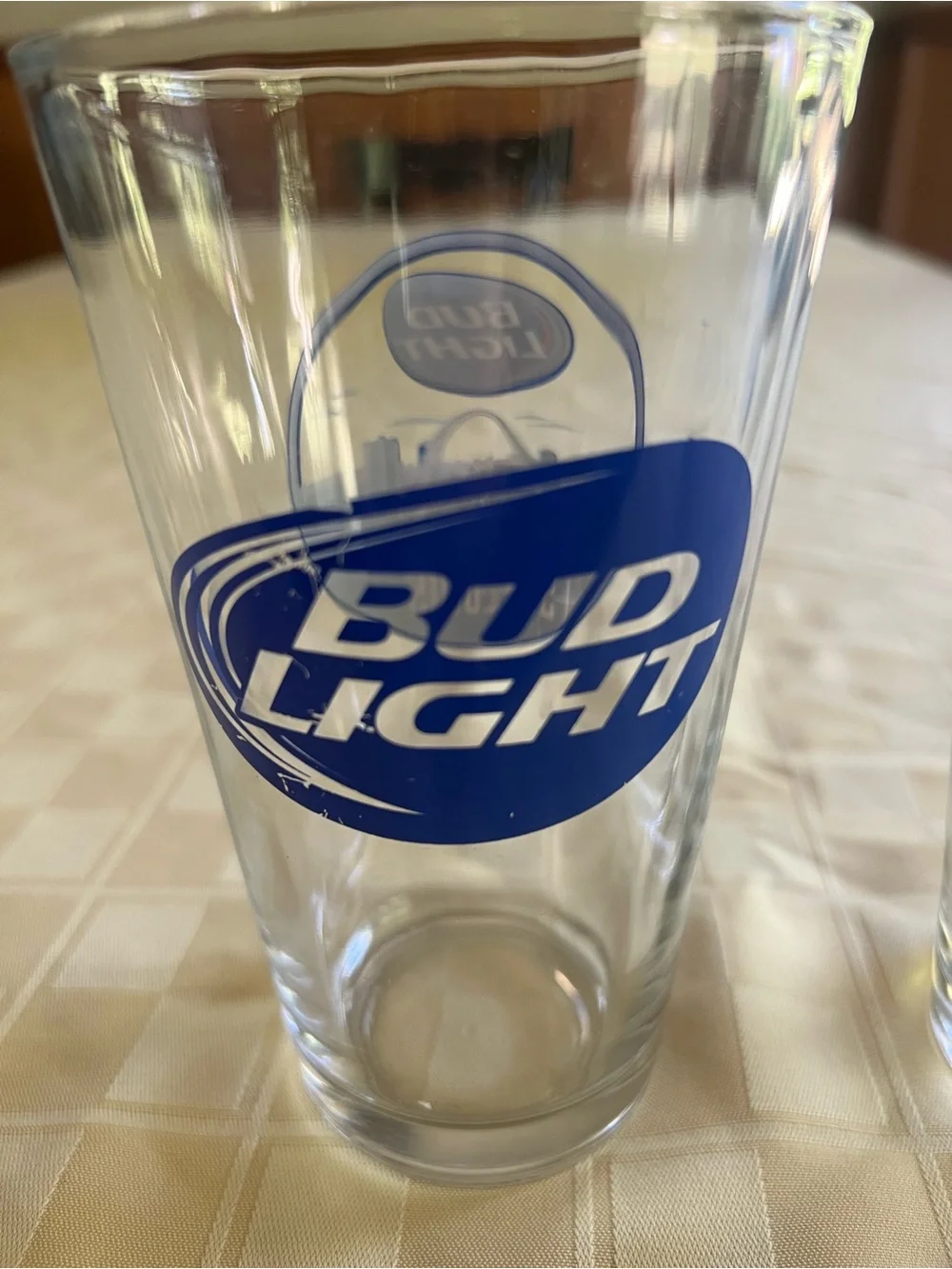 Budweiser Blue Logo Pint Glasses - Blue and White